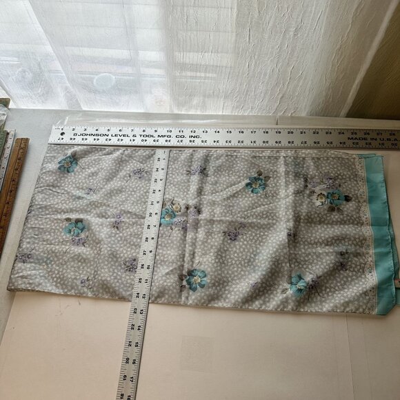 Vintage Womens Floral Polyester Neck Scarf 50s Style Gray Blue Made in Italy - Picture 4 of 5